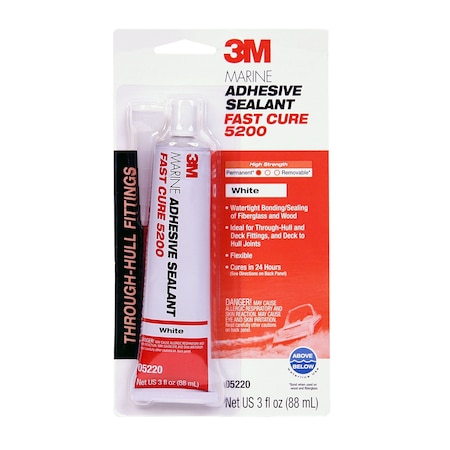 Non-Shrinking Polyurethane Adhesive Sealant, 3 oz, White, Temp Range -40 to 190 Degrees F MPN:05220