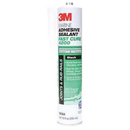 Polyurethane Adhesive Sealant, 10 oz, Cartridge, Black, Polyurethane Base, 4200 FC MPN:06564