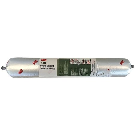 Polymer Adhesive Sealant, 20 oz, Sausage Pack, Gray, Polymer Base, 740 MPN:740 UV