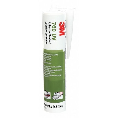 Polymer Adhesive Sealant, 10 oz, Cartridge, Gray, Polymer Base, 760 UV MPN:760 UV