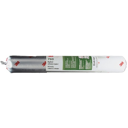 Polymer Adhesive Sealant, 20 oz, Sausage Pack, Black, Polymer Base, 760 UV MPN:760 UV