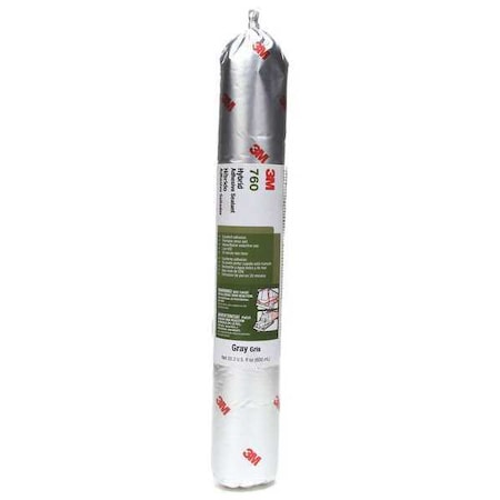 Polymer Adhesive Sealant, 20 oz, Sausage Pack, Gray, Polymer Base, 760 UV MPN:760 UV