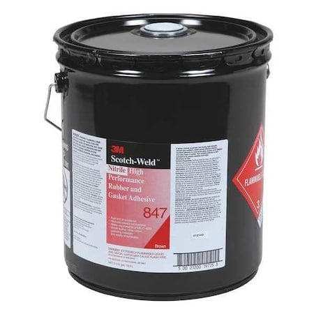 Rubber and Gasket Adhesive, 5 gal., Brown MPN:847