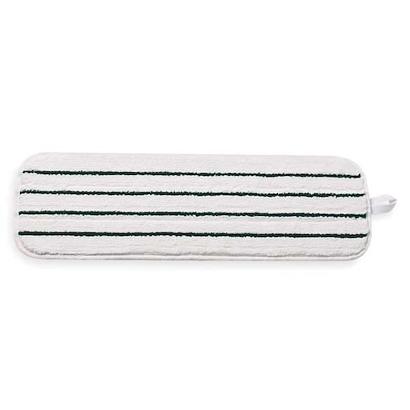 18 in Flat Mop Pad, Hook-and-Loop Connection, Cut-End, White, Microfiber, PK10 MPN:55594