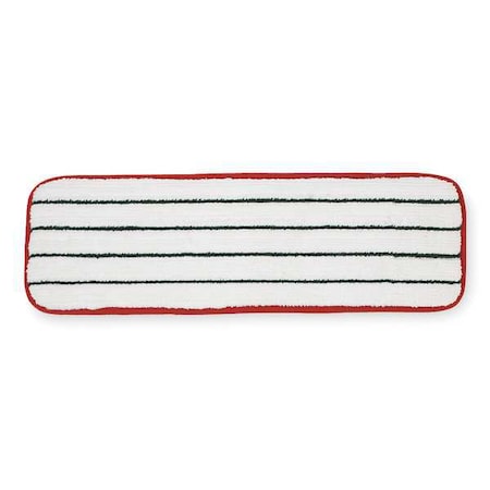18 in L Flat Mop Pad, Hook-and-Loop Connection, Cut-End, Red, Microfiber, PK10 MPN:59026