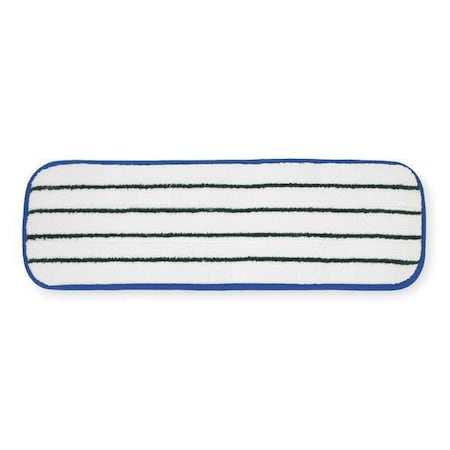 18 in L Flat Mop Pad, Hook-and-Loop Connection, Cut-End, Blue, Microfiber, PK10 MPN:59028