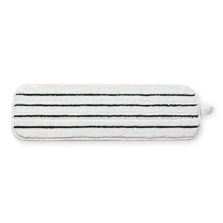 12 in L Flat Mop Pad, 2 oz Dry Wt, Hook-and-Loop Connection, Cut-End, White, Microfiber, PK10 MPN:59029