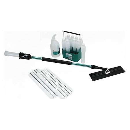 Flat Mop Kit, 21 oz Dry Wt, Slide On Connection, Cut-End, White, Microfiber MPN:59194