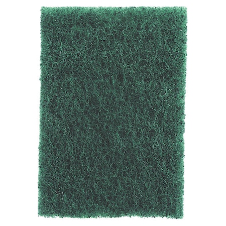 Scouring Pad, 9 in x 6 in W x 1/4 in H, Fiber/Resin, Multipurpose, Green, PK20 MPN:96