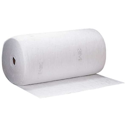 Sorbent Roll, 73 gal, 3 ft x 144 ft, Oil, White, Polyester, Polypropylene MPN:HP-100
