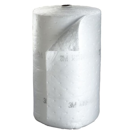 Sorbent Roll, 73 gal, 3 ft x 144 ft, Oil, White, Polyester, Polypropylene, Synthetic Fibers MPN:HP-500