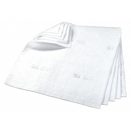 Sorbent Pad, 75 gal, 34 in x 38 in, Oil, White, 50 PK MPN:HP-557