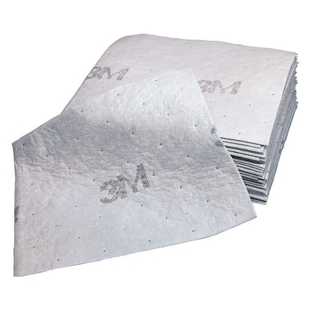 Sorbent Pad, 37 gal, 15 1/2 in x 20 1/2 in, Oil, Gray, Polyester, Polypropylene MPN:M-PD1520DD/M-A2002