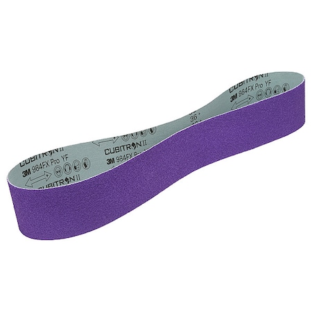 Sanding Belt, Coated, Ceramic, 36 Grit, Coarse, 1184F, Purple MPN:1184F