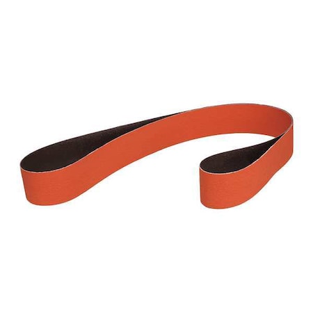 Sanding Belt, 2 in W, 72 in L, Coated, Ceramic, 60 Grit, Medium, 984F, Maroon MPN:60440268161