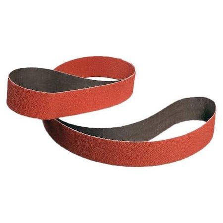 Sanding Belt, 2 in W, 132 in L, Coated, Ceramic, 60 Grit, Medium, 984F, Maroon MPN:60440268260