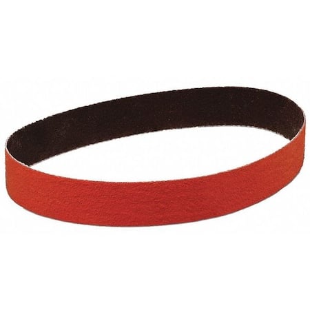 Sanding Belt, 1 in W, 132 in L, Coated, Ceramic, 80 Grit, Not Applicable, 984F, Maroon MPN:60440268344