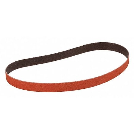 Sanding Belt, 1/2 in W, 24 in L, Coated, Ceramic, 80 Grit, Not Applicable, 984F, Orange MPN:60440268369