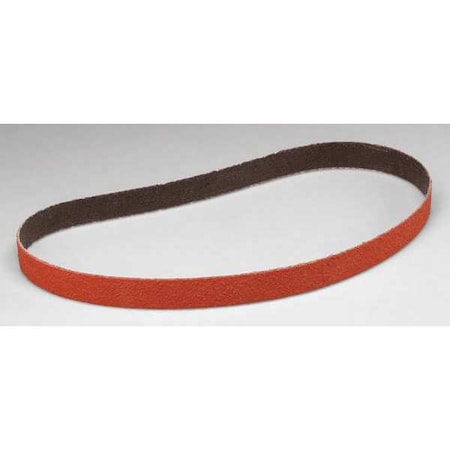 Sanding Belt, 3/4 in W, 20 1/2 in L, Coated, Ceramic, 80 Grit, Medium, 984F, Maroon MPN:60440268377