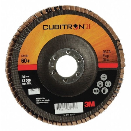 Flap Disc, 5 in Dia, 7/8 in Arbor, 60 Grit MPN:7000148198