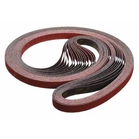 Sanding Belt, 1 in W, 137 in L, Coated, Ceramic, 36 Grit, Extra Coarse, 984F, Maroon MPN:7010292545