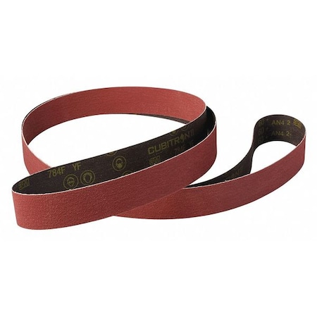 Sanding Belt, 2 in W, 132 in L, Coated, Ceramic, 60 Grit, Not Applicable, 784F, Maroon MPN:7010308700