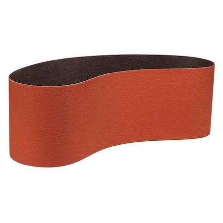 Sanding Belt, 6 in W, 48 in L, Coated, Ceramic, 60 Grit, Medium, 984F, Maroon MPN:7010308910