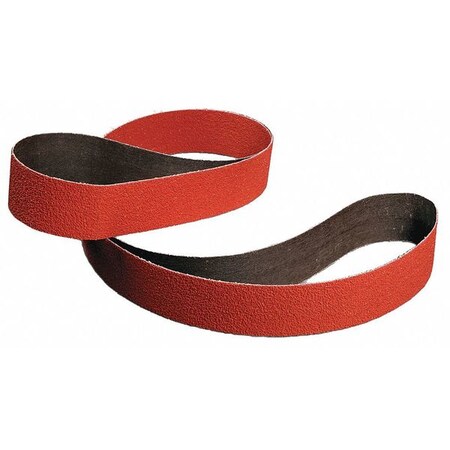 Sanding Belt, 4 in W, 132 in L, Coated, Ceramic, 36 Grit, Extra Coarse, 994F, Maroon MPN:7010326629