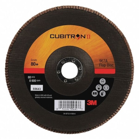 Flap Disc, 7 in Dia, 7/8 in Arbor, 80 Grit MPN:7010327064