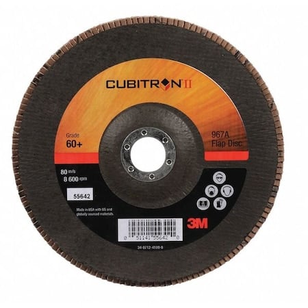 Flap Disc, 7 in Dia, 7/8 in Arbor, 60 Grit MPN:7010363305
