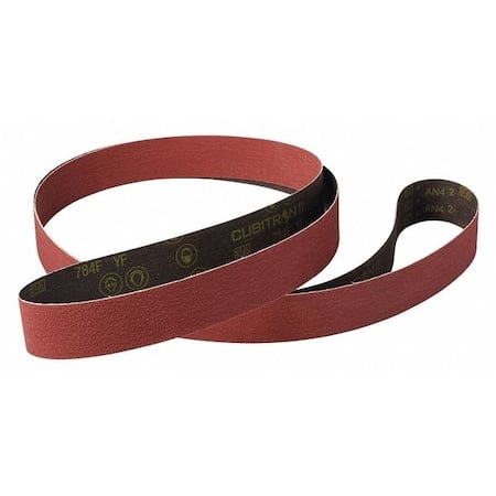 Sanding Belt, 3/4 in W, 18 in L, Coated, Ceramic, 36 Grit, Not Applicable, 784F, Maroon MPN:7010414999