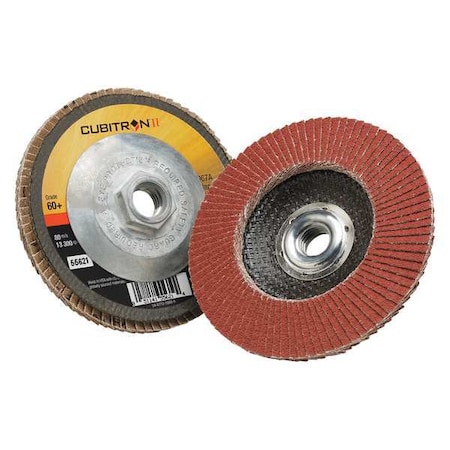 Flap Disc, 4 1/2 in Dia, 5/8 in Arbor MPN:7100032359