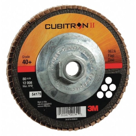 Flap Disc, 5 in Dia, 5/8 in Arbor, 40 Grit MPN:7100049189