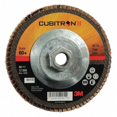 Flap Disc, 5 in Dia, 5/8 in Arbor, 60 Grit MPN:7100049201