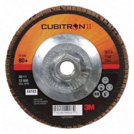 Flap Disc, 5 in Dia, 5/8 in Arbor, 80 Grit MPN:7100049202