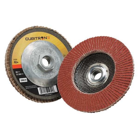 Flap Disc, 4 1/2 in Dia, 5/8 in Arbor MPN:7100049935