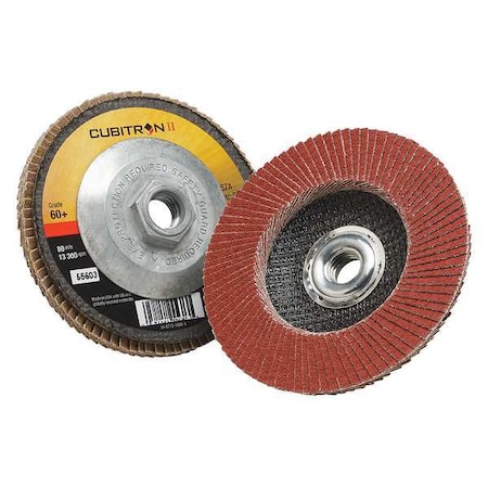 Flap Disc, 4 1/2 in Dia, 5/8 in Arbor MPN:7100058060