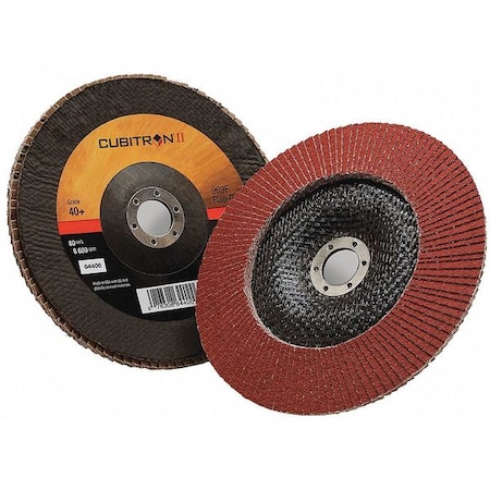 Flap Disc, 7 in Dia, 7/8 in Arbor, 40 Grit MPN:7100104885