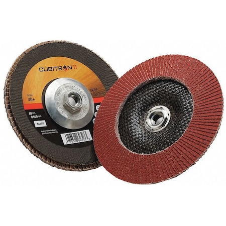 Flap Disc, 7 in Dia, 5/8 in Arbor, 40 Grit MPN:7100104905