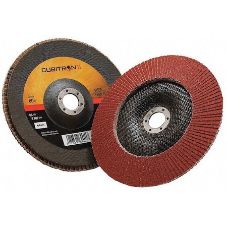 Flap Disc, 7 in Dia, 7/8 in Arbor, 60 Grit MPN:7100104909