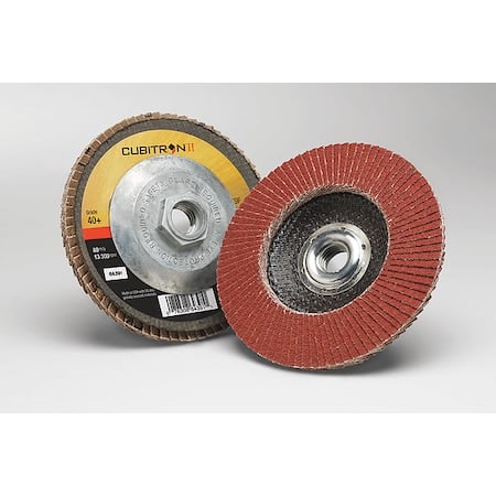 Flap Disc, 4 in Dia, 5/8 in Arbor, 40 Grit MPN:7100104920