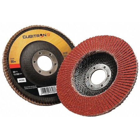 Flap Disc, 5 in Dia, 7/8 in Arbor, 80 Grit MPN:7100104928
