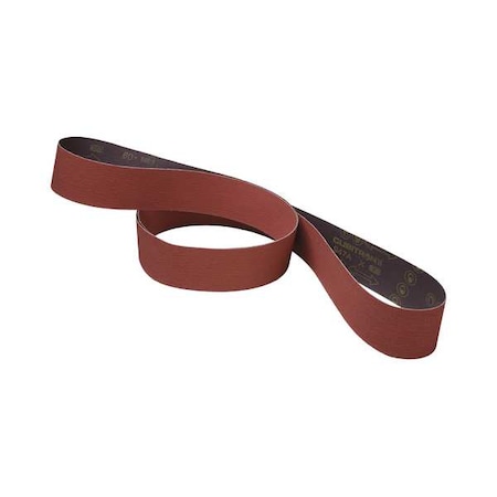 Sanding Belt, 1/4 in W, 24 in L, Coated, Ceramic, 80 Grit, Medium, 947A, Maroon MPN:7100141690