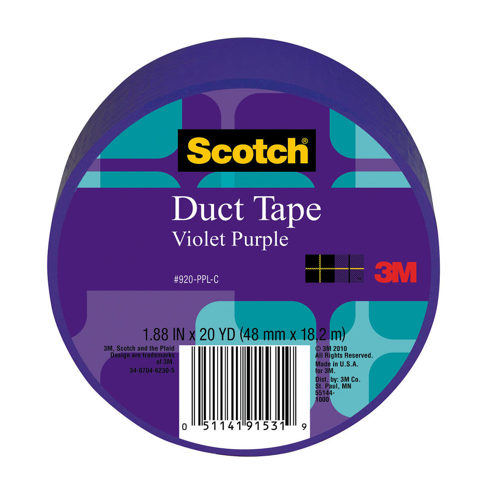 Scotch Colored Duct Tape, 1 7/8in x 20 Yd., Purple (Min Order Qty 15) MPN:920-PPL-C
