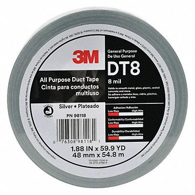 Duct Tape Silver 1 7/8 in x 60 yd 8 mil MPN:DT8