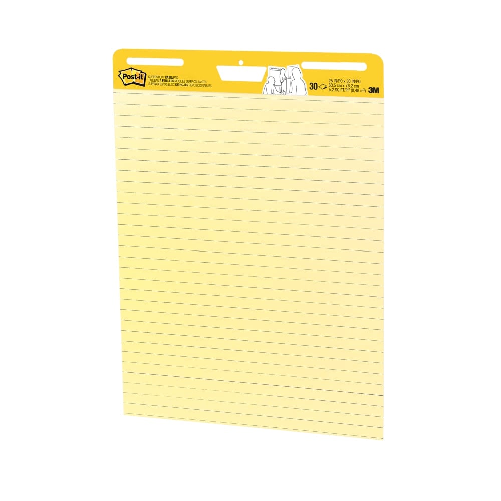 Post-it Super Sticky Easel Pad, 25 in x 30 in, 1 Pad, 30 Sheets/Pad, Great for Virtual Teachers and Students, Yellow MPN:561SS