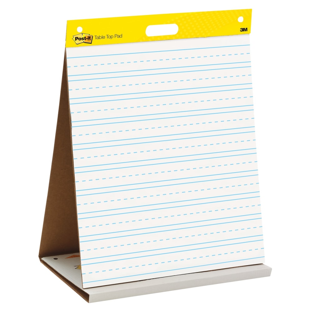 Post-it Super Sticky Easel Pad, 20 in x 23 in, 1 Pad, 20 Sheets/Pad, Primary Ruled, Great for Virtual Teachers and Students, White MPN:563PRL
