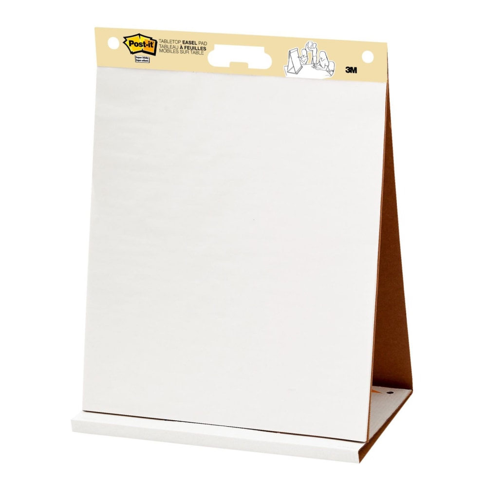 Post-it Super Sticky Tabletop Easel Pad, 20in x 23in, 1 Pad, 20 Sheets/Pad, School Supplies for Classrooms, White MPN:563R