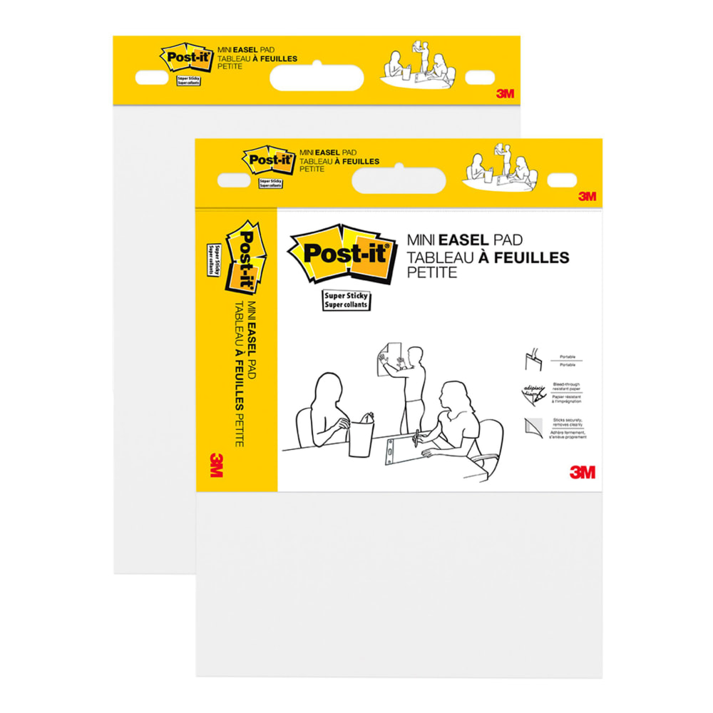 Post-it Super Sticky Mini Easel Pads, 15in x 18in, 2 Pads, 20 Sheets/Pad, School Supplies for Classrooms, White MPN:577SS-2PK
