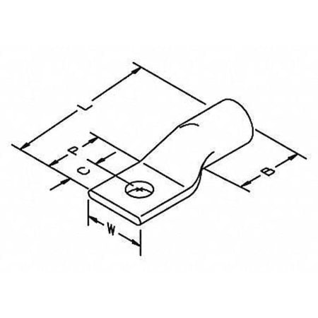 One Hole Lug Connector, 350 kcmil, PK10 MPN:31056